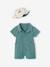 Set of jumpsuit and reversible bucket hat emerald green 