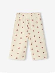 Baby-Wide-leg trousers for baby girls in cotton gauze