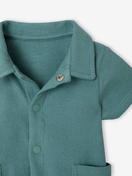 Set of jumpsuit and reversible bucket hat emerald green 