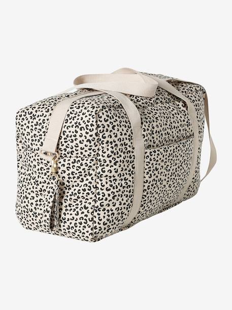 Leopard Changing Bag, Canvas Club printed beige+twine 