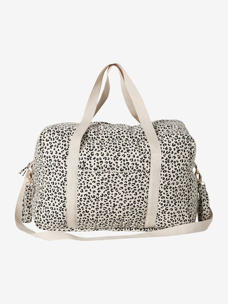 Leopard Changing Bag, Canvas Club printed beige+twine 