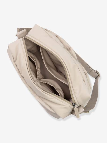 Quilted pushchair bag green+sandy beige 
