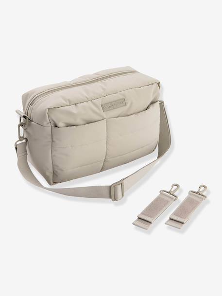Quilted pushchair bag green+sandy beige 