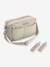 Quilted pushchair bag green+sandy beige 