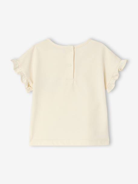 Girl's short-sleeved T-shirt ecru 