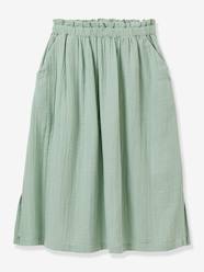 Long organic cotton gauze skirt Girls-Long organic cotton gauze skirt