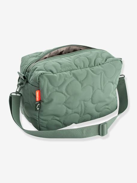 Quilted pushchair bag green+sandy beige 