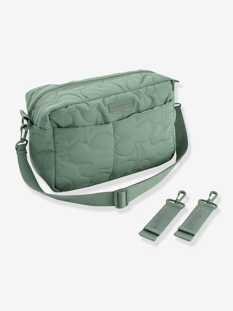 Quilted pushchair bag green+sandy beige 