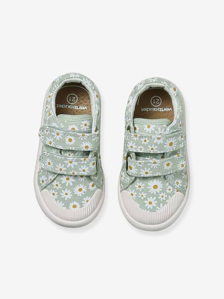 Touch-Fastening Trainers in Canvas for Baby Girls crystal blue+GREEN LIGHT ALL OVER PRINTED+printed pink+printed violet+set pink+White 