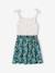 Girls' dress with thin straps navy blue+old rose 