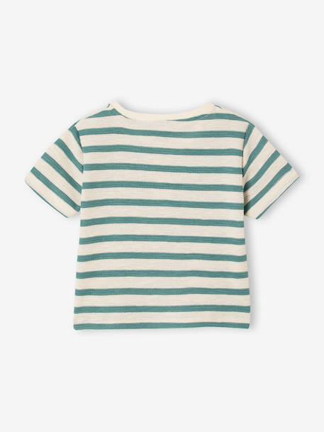 Organic cotton baby t-shirt blue+emerald green 