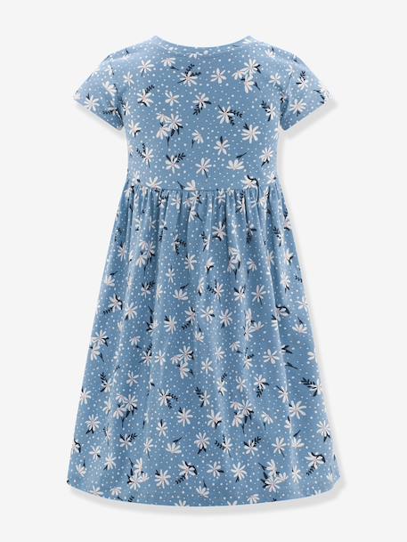 Floral jersey dress by Happy Girls for girl chambray blue 