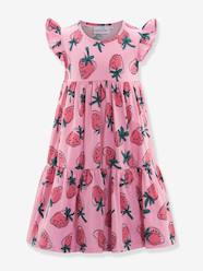-Tiered jersey dress with strawberries Happy Girls for girl