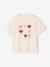 Short-sleeved t-shirt with hearts for girls ecru 