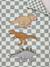 Dinosaur sleeping bag for children chequered green 