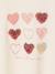 Short-sleeved t-shirt with hearts for girls ecru 