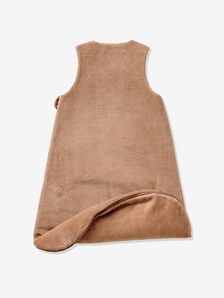 Winter baby sleep bag with detachable sleeves caramel 