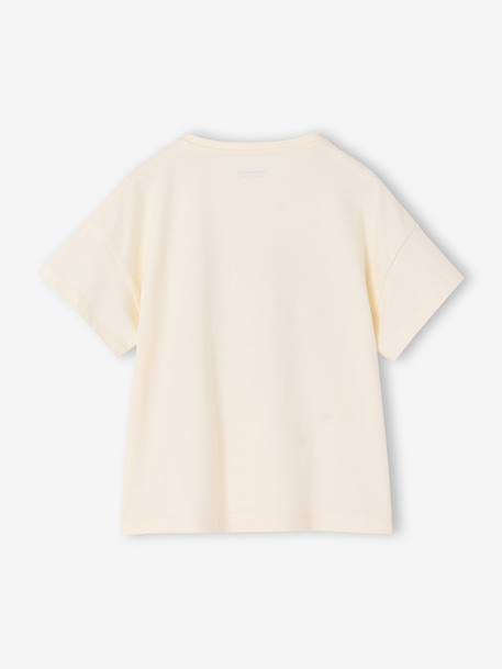 Short-sleeved t-shirt with hearts for girls ecru 