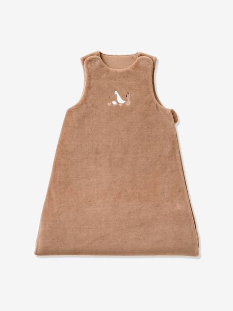 Winter baby sleep bag with detachable sleeves caramel 