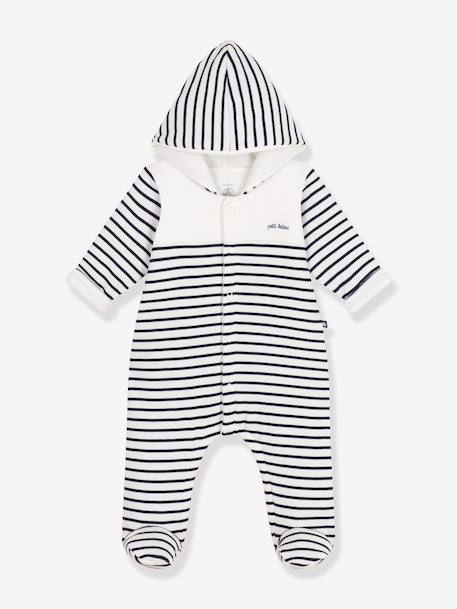 Long hooded baby jumpsuit navy blue 