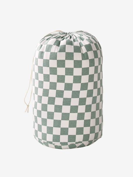 Dinosaur sleeping bag for children chequered green 