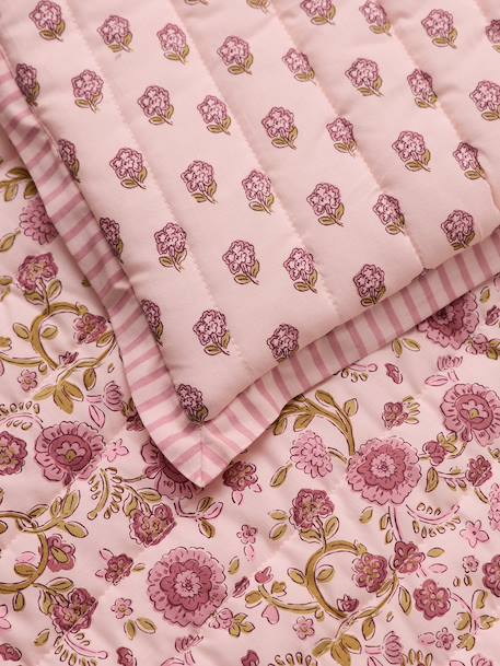 Cotton floor mat for kids printed pink 
