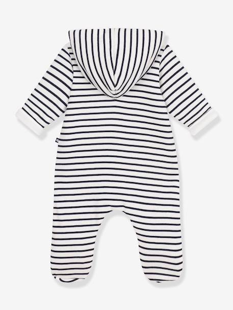 Long hooded baby jumpsuit navy blue 