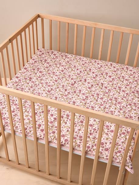 Cotton floor mat for kids printed pink 