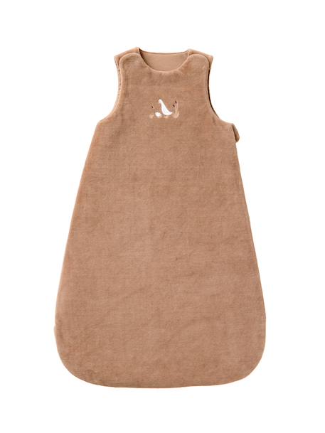 Winter baby sleep bag with detachable sleeves caramel 