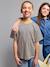 Boy's short-sleeved T-shirt striped blue 
