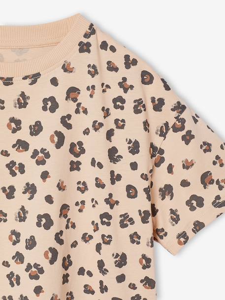 Short-sleeved printed T-shirt for girls anthracite+beige+pale yellow+sandy beige 