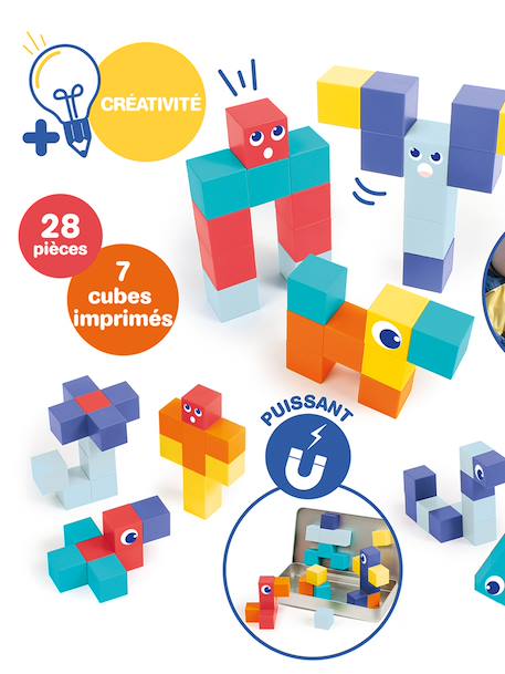 Magnetic cubes 28 pieces multicoloured 
