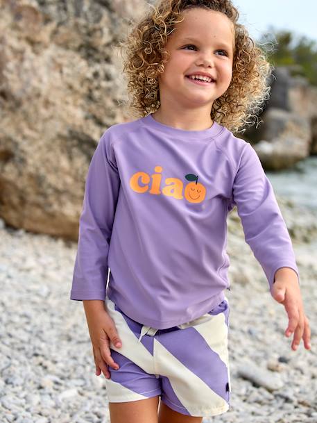 Long-sleeved anti-UV T-shirt lilac 