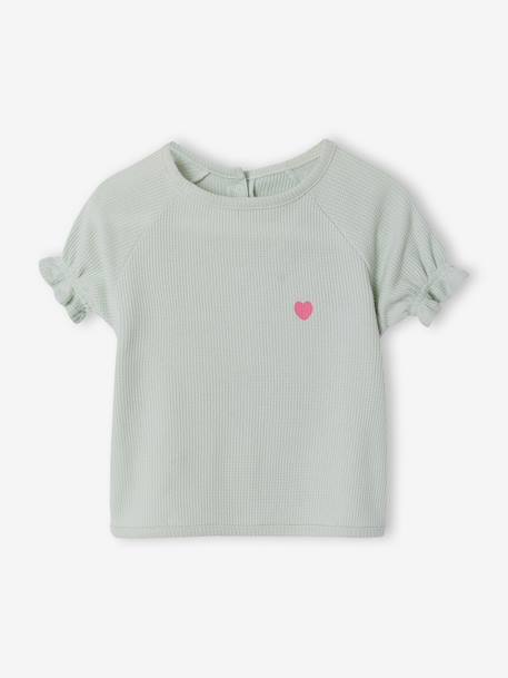 Pack of 2 practical girls' pyjama shorts sage green 