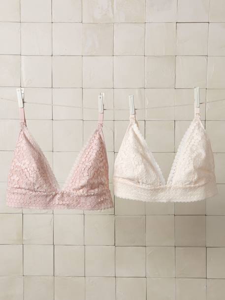 Pack of 2 triangle nursing bras rosy 
