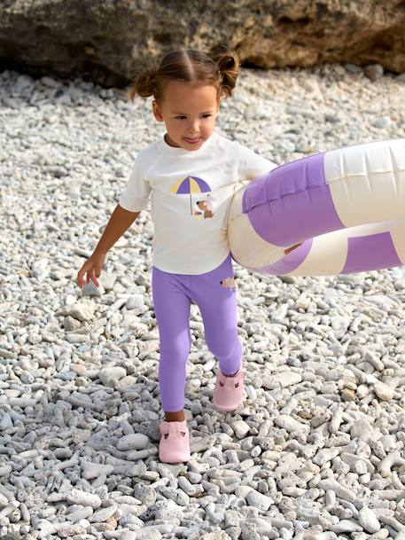 Short-sleeved swim T-shirt for baby white 