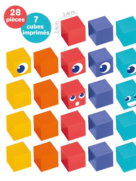 Magnetic cubes 28 pieces multicoloured 