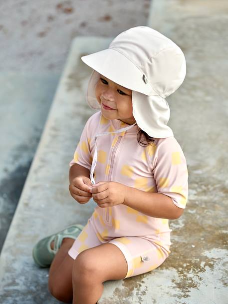 Short-sleeved patterned playsuit rose 
