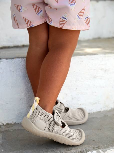 Beach sandals with touch-fastening straps LÄSSIG grey 