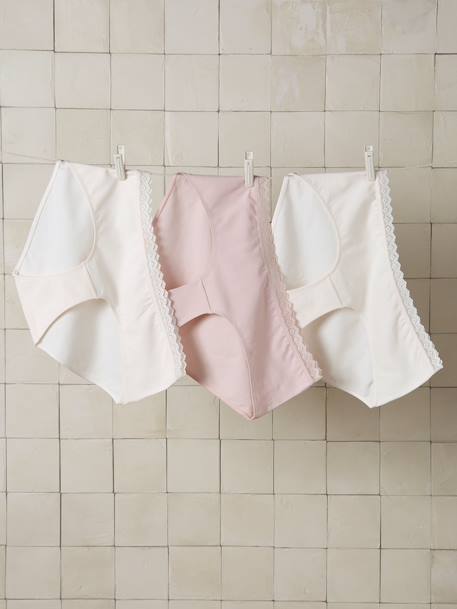 Pack of 3 maternity briefs in organic cotton white 