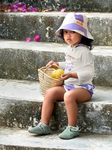 Long-sleeved UV-protection T-shirt for baby white 