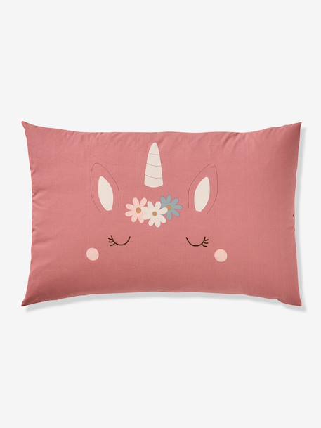 Duvet cover and pillowcase bedding set coral 