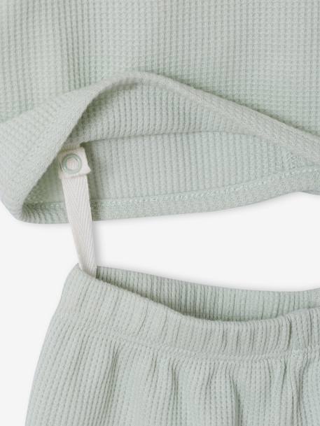 Pack of 2 practical girls' pyjama shorts sage green 
