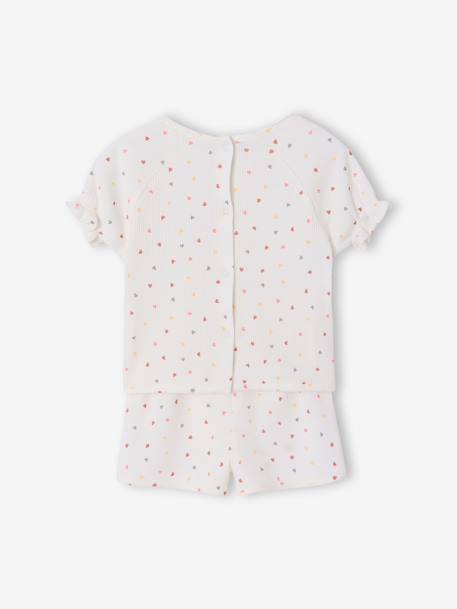 Pack of 2 practical girls' pyjama shorts sage green 