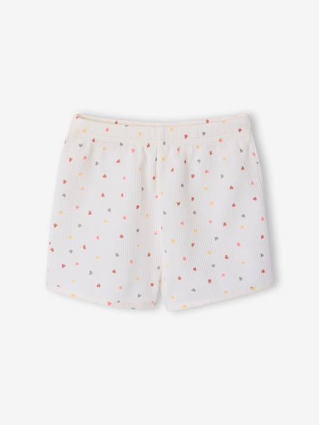 Pack of 2 practical girls' pyjama shorts sage green 