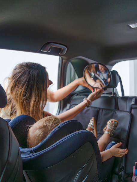 Round car mirror black 