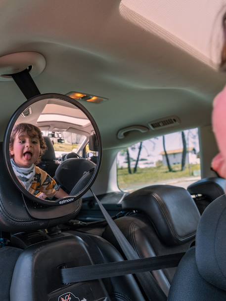 Round car mirror black 
