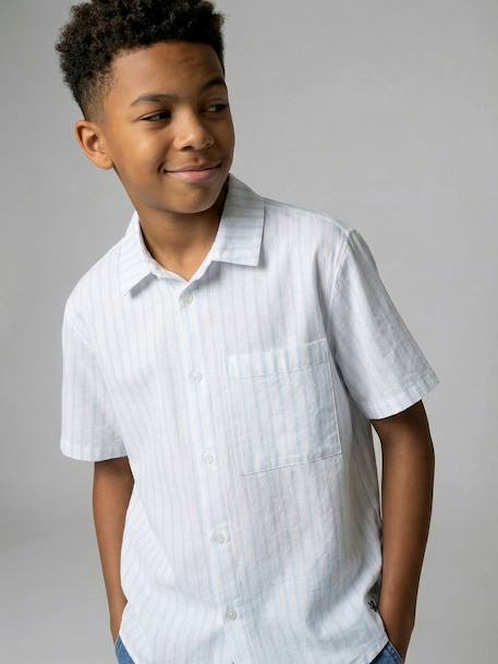 Striped short-sleeved shirt striped blue 