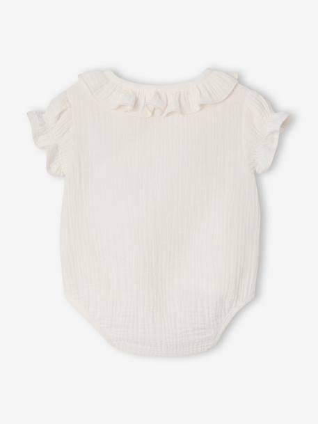 Baby girls' short-sleeved bodysuit ecru 