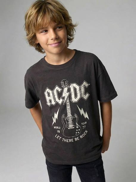 ACDC short-sleeved rock t-shirt for boys anthracite 
